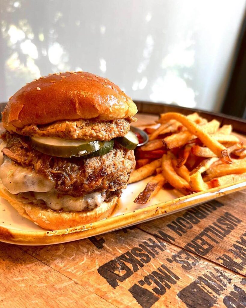 Cheeseburger and french fries