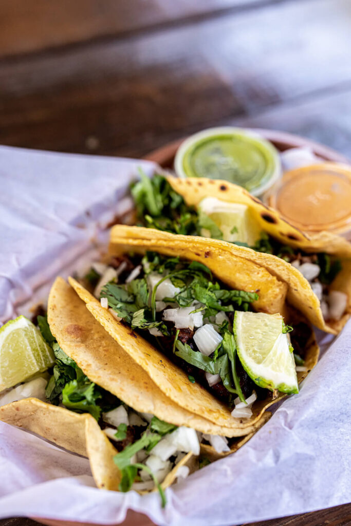 Fresh basket of tacos