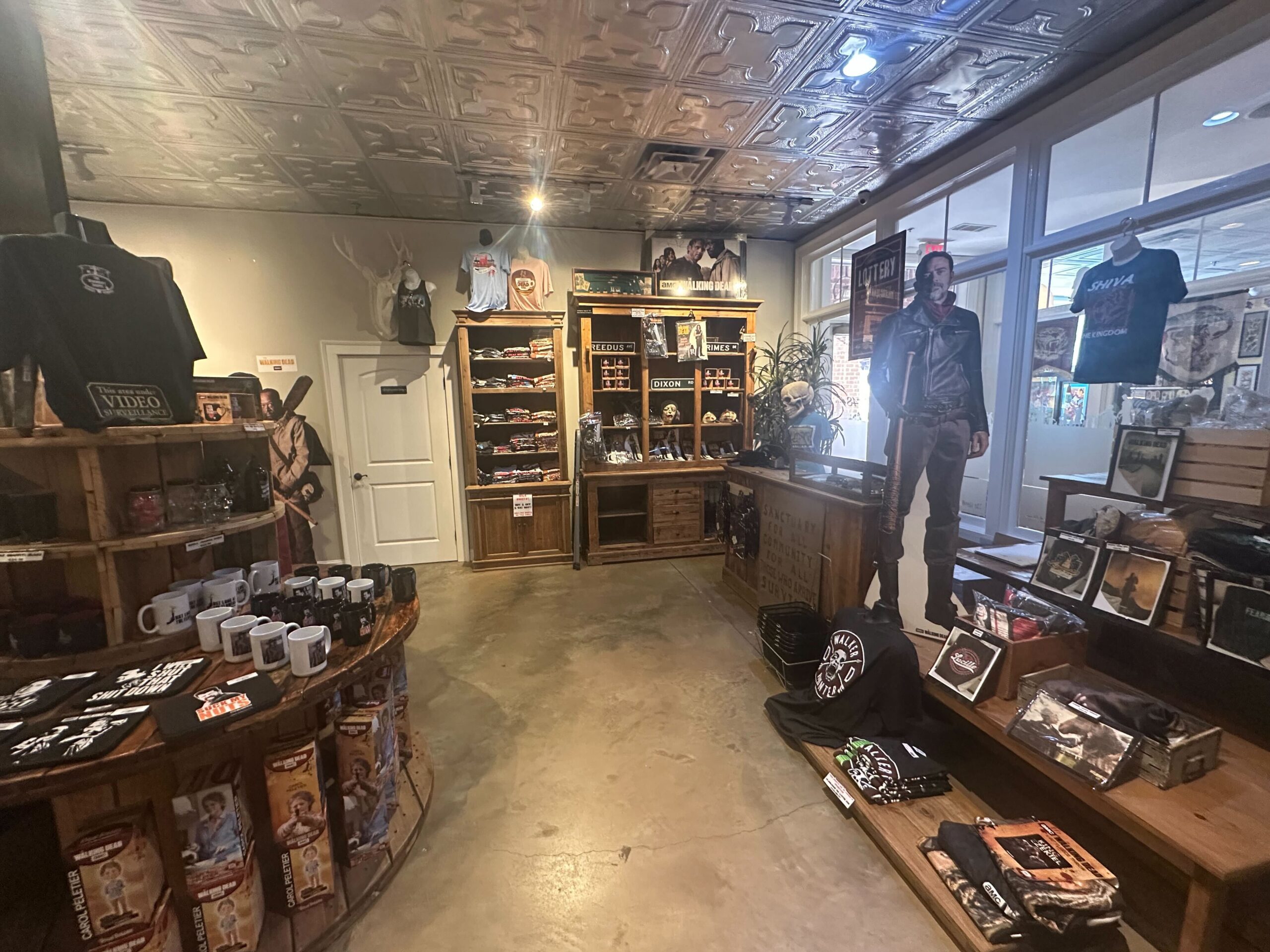 Interior shot of The Official Walking Dead Woodbury Shoppe.