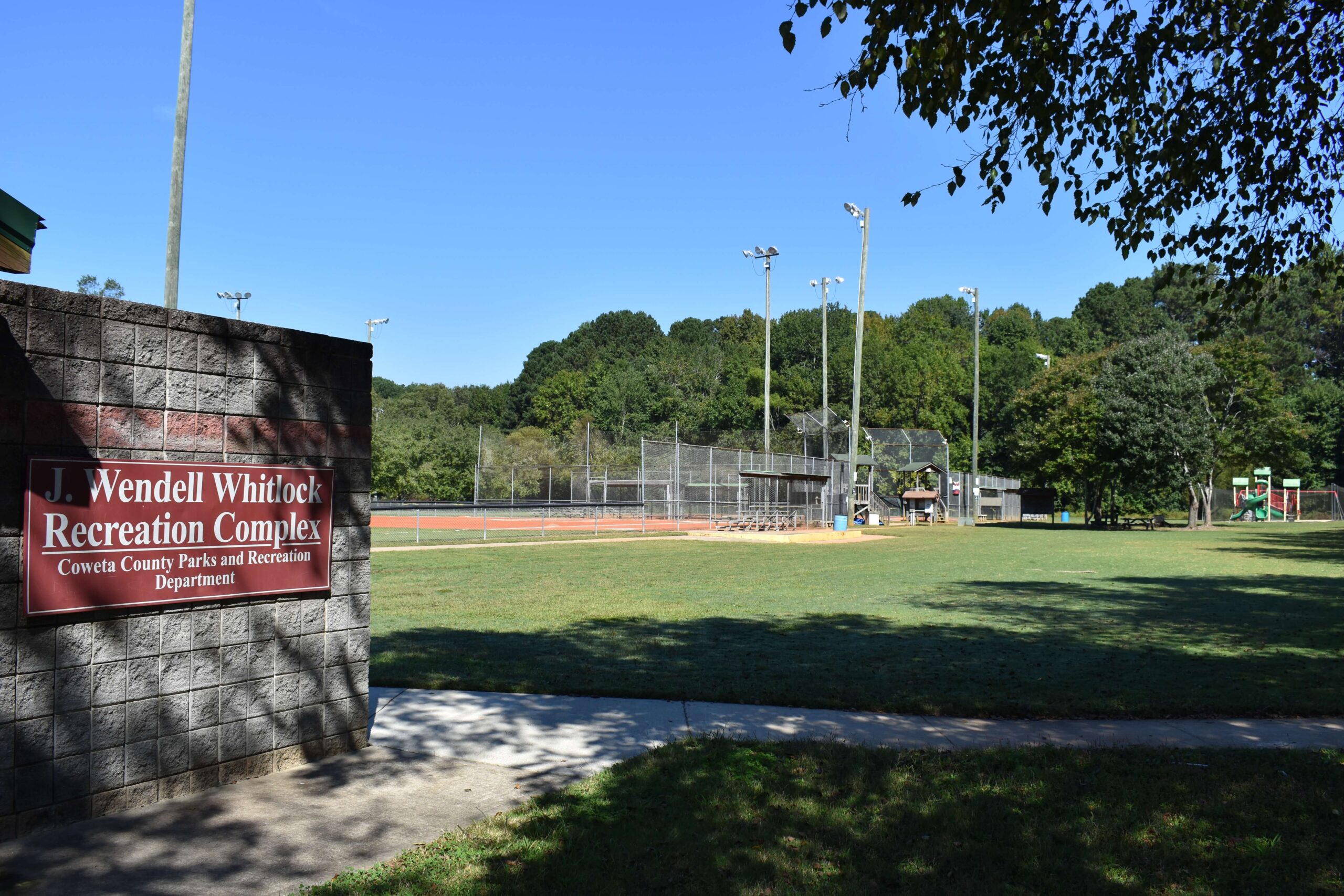 Entry sign for J. Wendell Whitlock's Recreation Complex
