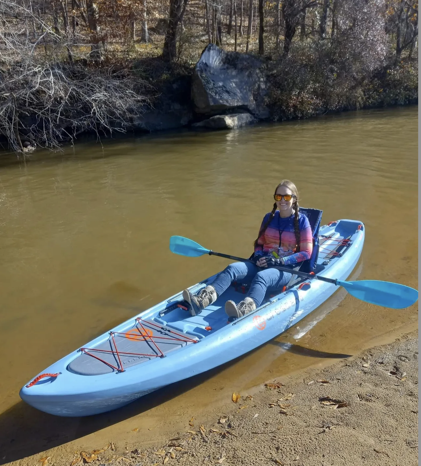 woman in kayak