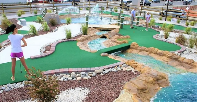 Course shot of Putter’s Pointe Mini Golf, the new outdoor mini golf experience.